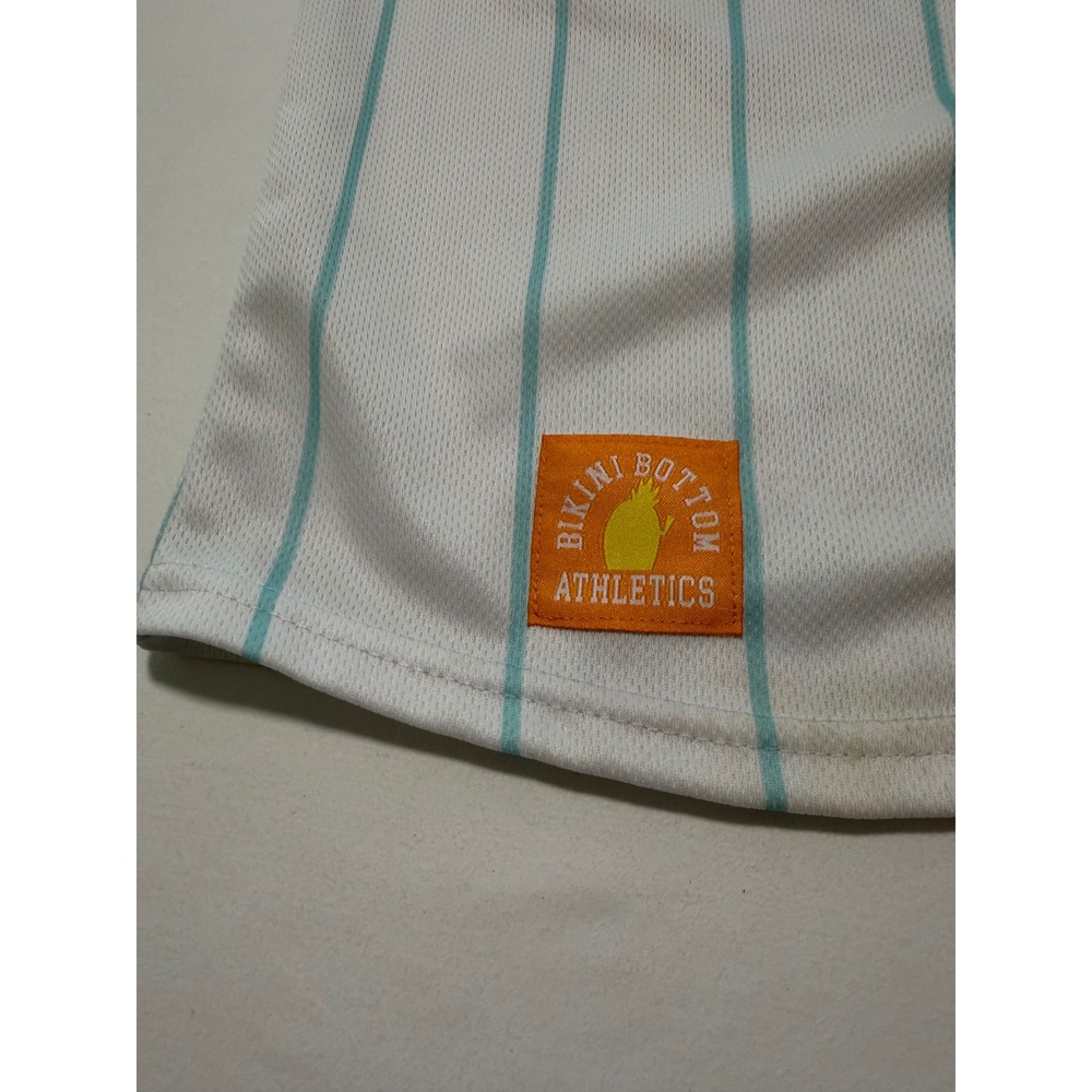 Nickelodeon SpongeBob SquarePants Kids Baseball Jersey Blue White Pinstripe M 99 - Picture 2 of 7